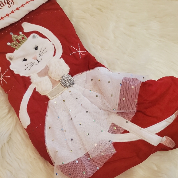 Pottery Barn Dancing Kitty Quilted Holiday Stocking - "Maggie" - Picture 3 of 8